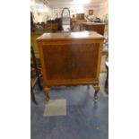 A Burr Walnut Former TV Cabinet with Inner Drawer, Crossbanded Top, 75cm Wide