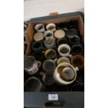 A Box of Various Studio Pottery, Glazed Mugs etc