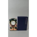 A Boxed Moorcroft Mantle Clock, 16cm High