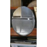 A Vintage Bevel Edge Oval Wall Mirror, 61cm High