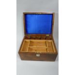 A 19th Century Walnut Work Box with Removable Tray and Fitted Interior Secret Side Drawer, Mother of