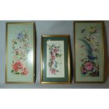 A Collection of Three Framed Oriental Embroideries
