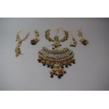 A Suite of Good Quality Indian Wedding Costume Jewellery Including Necklace, Headdress, Earrings,
