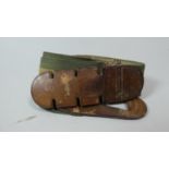 An Interesting Canvas Belt with Leather Clasp Inscribed 'The NPRS Belt' with Hand Written Decoration
