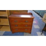 An Edwardian Three Drawer Wash Stand Chest for Restoration, 90cm Wide