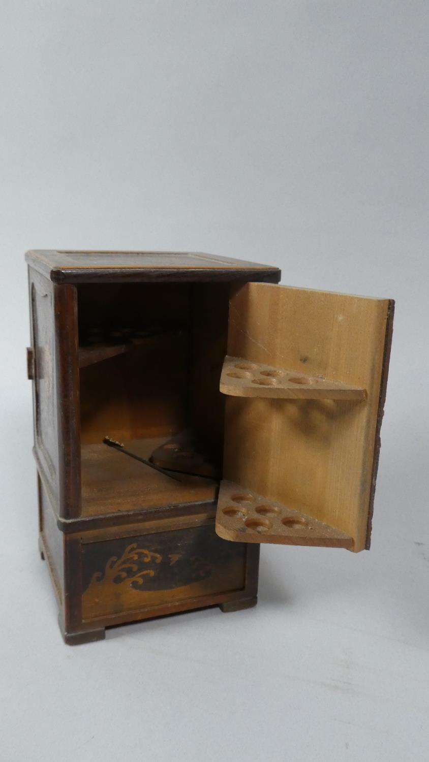 A Miniature Japanese Cigarette Box with Four Hinged Doors and Inlaid Decoration, 16cm High - Image 2 of 4
