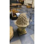 A Reconstituted Stone Garden Pineapple Finial, 60cm High