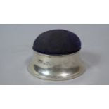 A Silver Mounted Circular Pin Cushion Box, 8cm Diameter, Birmingham 1918