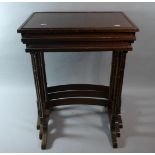 A Nest of Three Mahogany Tables with Spindle Supports, 51cm Wide