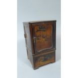 A Miniature Japanese Cigarette Box with Four Hinged Doors and Inlaid Decoration, 16cm High