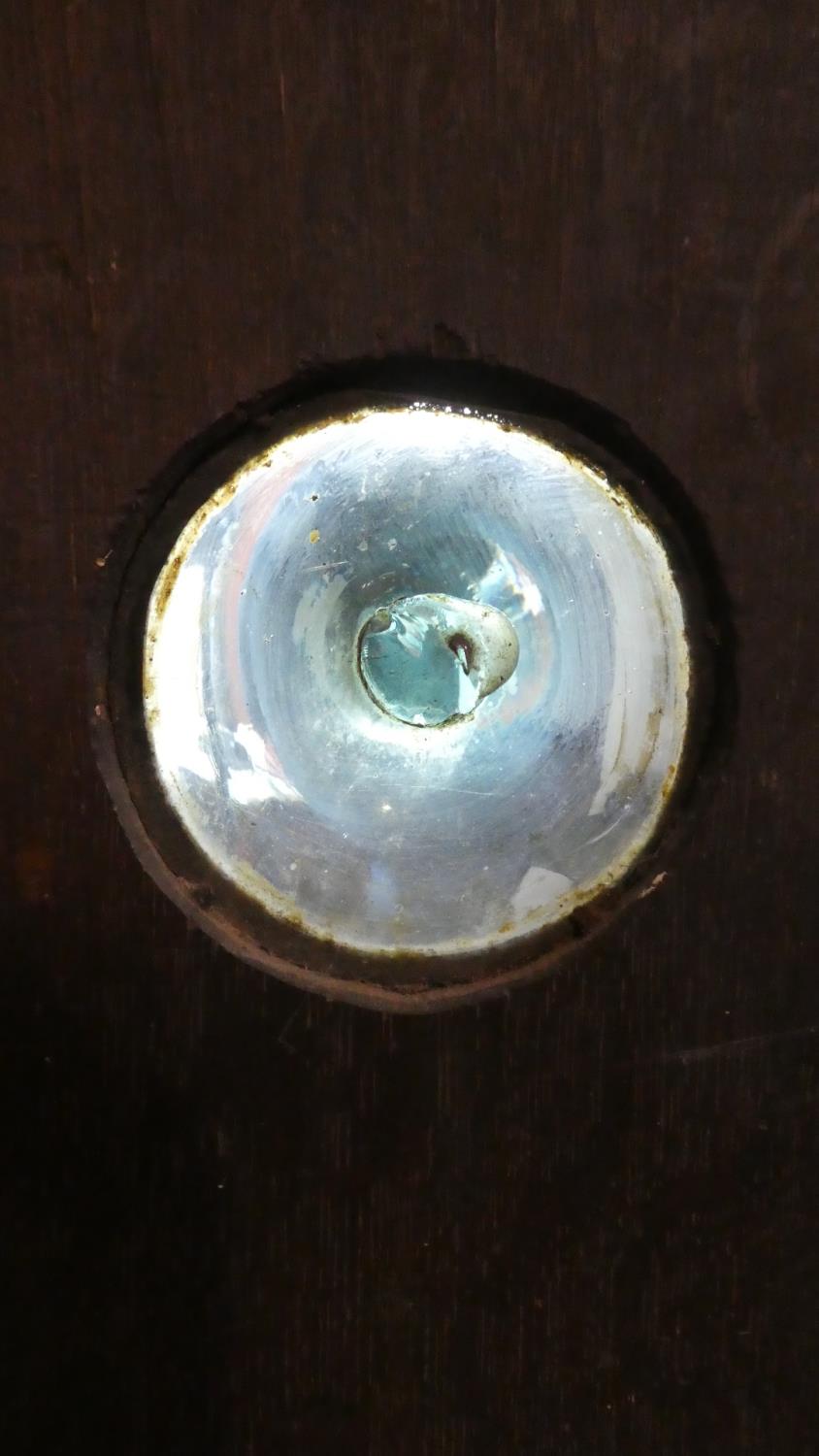 A 19th Century Oak Side Cabinet with Panelled Door Having Bulls Eye Glass to Shelved Interior, Brass - Image 2 of 3