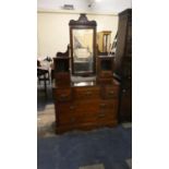 A Late Victorian Walnut Dressing Chest with Three Short and Two Long Drawers, Raised Jewel Drawers