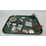 A Tray Containing Various Cigarette Lighters and Enamelled Ashtray etc