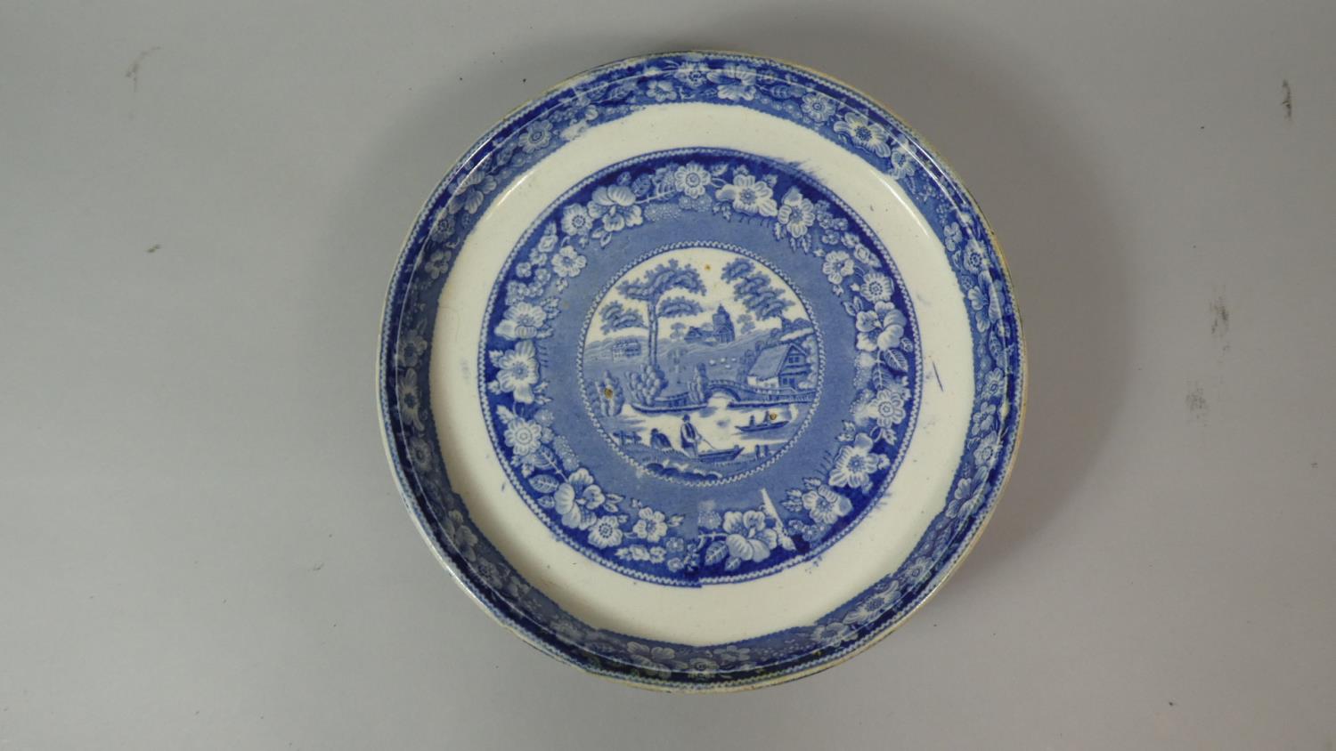A 19th Century Transfer Printed Cheese Dish, 28cm Diameter - Image 3 of 3