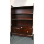 A Stag Waterfall Book Case with Base Drawer, 74cm Wide