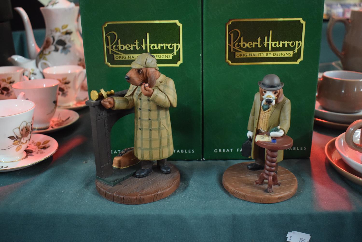 Two Boxed Robert Harrop Figures, Bloodhound Sherlock and Beagle Watson