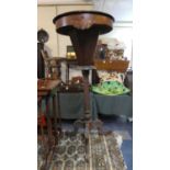 A Victorian Ladies Trumpet Work Table for Full Restoration the Circular Hinged Lid with Chequerboard