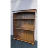 A Pine Open Three Shelf Bookcase, 74cm Wide