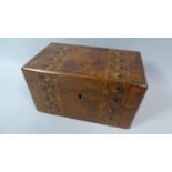 A Late 19th Century Walnut Work Box with Banded Inlay, 20cm Wide