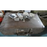 A Vintage Suitcase Containing Car Park and Bus Tickets, Photographs etc