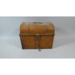 A Scumble Glazed Dome Topped Box with Carrying Handle, 28cm Wide