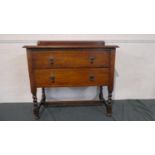 An Edwardian Galleried Oak Two Bedroom Chest on Barley Twist Supports, 91cm Wide