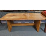 A Mid 20th Century Elm Coffee Table with Refectory Base, 102cm Long