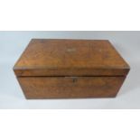 A Burr Walnut Brass Inlaid Writing Slope with Fitted Interior, 43cm Wide