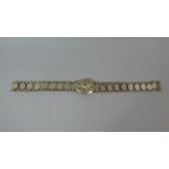 A White Metal Vintage Indian Belt, the Pierced Clasp Decorated with Cockerel