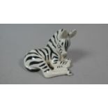 A Russian Ceramic Study of a Reclining Zebra