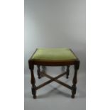 An Edwardian Oak Framed Dressing Table Stool, 45cm Wide