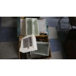 Two Boxes of Painted Wooden Cutlery and Knife Boxes, Egg Box, Teabox etc