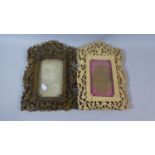 A Pair of Carved and Fretcut Oriental Picture Frames, Each 29cm High