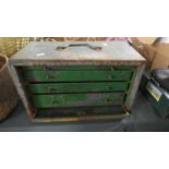 A Vintage Metal Four Drawer Engineers Chest, 42cm Wide