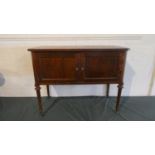 An Edwardian Mahogany Wash Stand with Two Panelled Doors on Turned Supports, 100cm Wide