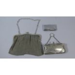 A Collection of Three Purses to Include Two Silver Plated and One Chain Mail