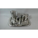 A Collection of Old Hall Stainless Steel Dinnerwares to Include Four Piece Teaservice, Cruet,