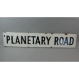 A Vintage Enamelled Sign for Planetary Road, 92cm Long