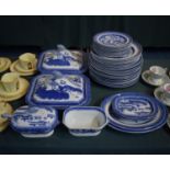 A Collection of Ashworth Blue and White Dinnerwares to Include Nine Dinner Plates, Thirteen