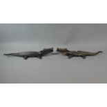 A Pair of White Metal Novelty Nut Crackers in the Form of Crocodiles, Each 40cm Long