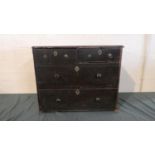 An Early 19th Century Oak Chest of Two Short and Two Long Drawers with Brass Escutcheons, For