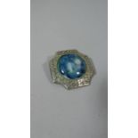 A Ruskin Plantagenet Brooch with Blue Cabochon, AF