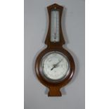 A Mid 20th Century Oak Cased Wall Barometer with Temperature Scale, 40cm High