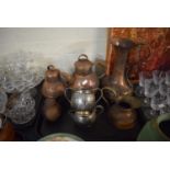 A Collection of Various Copper and Pewter Items to Include Guernsey Jugs, Cream Jugs, Sugar Bowls