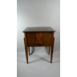 An Edwardian Oak Sewing Table with Hinged Lid to Fitted Interior and Fitted Base Drawer, 46cm Wide