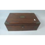 A 19th Century Brass Mounted Mahogany Writing Slope with Fitted Interior and Key, 40cm Wide