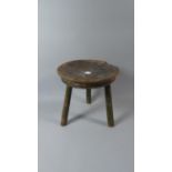 A 19th Century Three Legged Dish Topped Stool, 27cm Diameter