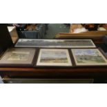Two Water Colours, English Bridge Shrewsbury and Hunting Scene Together with Photograph of 19th