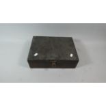 A Wooden Work Box Containing Cottons, Silk Threads etc, 33cm Wide