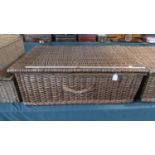 A Large Wicker Laundry Basket, 96cm Wide